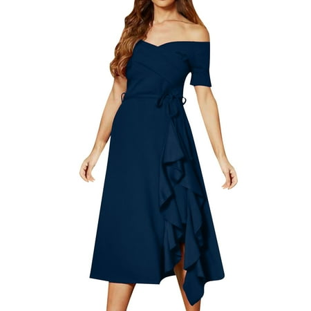 

ZIZOCWA Womens Summer Casual Dresses Summer Work Dresses Women s Unsymmetrical Mid Length Dress With Shoulder Corset Summer Sleeveless Dresses for Women 2022
