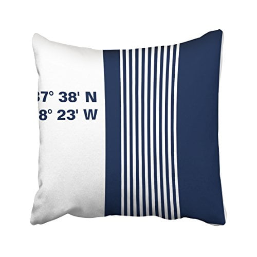 Winhome Square Throw Pillow Covers Nautical Striped Coordinates