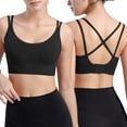thumbnail image 2 of AJGRHE Women Simple Solid Bra High Strength Shockproof Sports Bra for Women Integrated Support Yoga Running Fitness Large Size S Black, 2 of 9