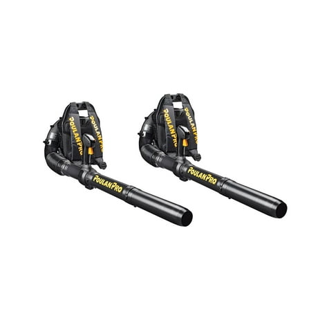 Poulan Pro 46cc Gas Backpack Yard Leaf Blower (2 Pack) (Certified Refurbished)