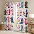 thumbnail image 2 of Manfei Adults Female Western Cowgirl Boots Curtains Pack of 2 (42x84 Each),Chic Floral Flowers Curtains Blackout,Exotic Style Bedroom Curtains,Super Cozy Room Decor, 2 of 6