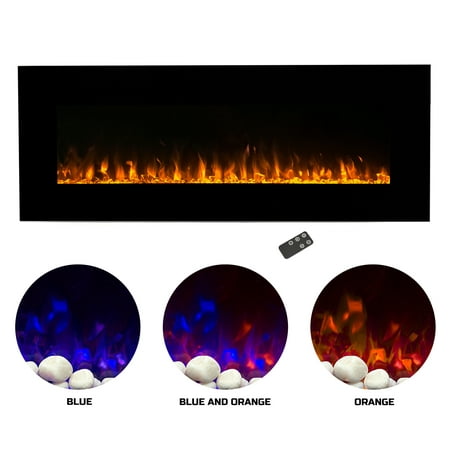Northwest 54 inch Electric Wall Mounted Fireplace with Fire and Ice (Best Flame Effect Electric Fire)