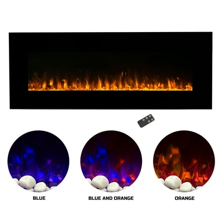Gas Fireplace Blue Flame - Northwest 54 inch Electric Wall Mounted Fireplace with Fire and Ice Flames