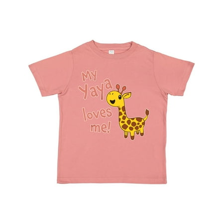 

Inktastic My Yaya Loves me- cute giraffe Gift Toddler Boy or Toddler Girl T-Shirt