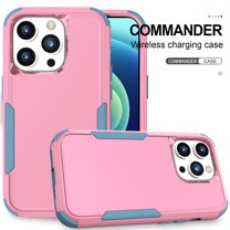 for iPhone 15 Pro Max Case, Defender Case Compatible with iPhone 15 Pro Max Case, Hybrid Heavy Duty Military Grade Full-Body Drop Shockproof Dustproof 3-Layers Rugged Protective Phone Cover,Pink Green