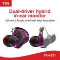 thumbnail image 3 of TRN ST1 1DD 1BA Hybrid In Ear Earphone without Mic, 3 of 8