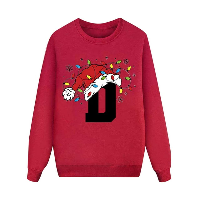 Dsscvnef Tenues Assorties pour la Famille Noël Imprimé Lettres Col Rond Ensemble de 3 Pcs (Enfants) Pyjamas Assortis pour Famille de 5 Pyjamas de Noël Dinosaure