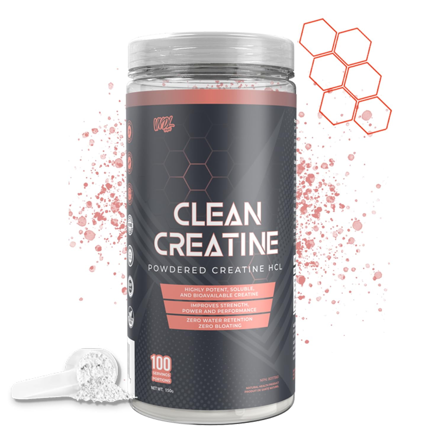 VNDL Project Clean Creatine HCl Powder - Pure Creatine Hydrochloride for Men & Women, Muscle Growth & Strength Building Power, Athletic Performance and Recovery, Vegetarian Friendly(Clean Citrulline Powder (150g)