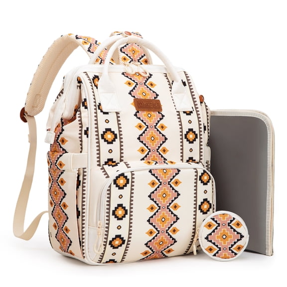Wrangler Diaper Bag Backpack Western Backpack Purses with Changing Pad and Pacifier Case, Tan