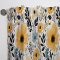 thumbnail image 3 of Designart "Whimsical Yellow Floral Patterns In Watercolor" Floral Curtain Panels, 3 of 6