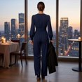 thumbnail image 6 of Jumpsuits for Women Summer Dressy V Neck High Waist Long Sleeve Romper with Pockets Casual Summer Beach Trendy Outfit, 2XL, 6 of 7