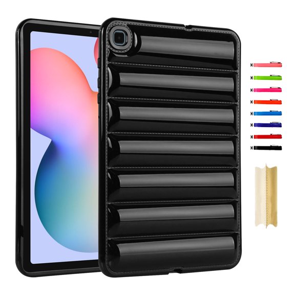 Case Designed for Samsung Galaxy Tab S6 Lite 10.4" 2024 / 2022 / 2020, Stylish Down Jacket Desigh Soft TPU Shockproof Protective Lightweight Tablet Case Cover for Girls Women, Black