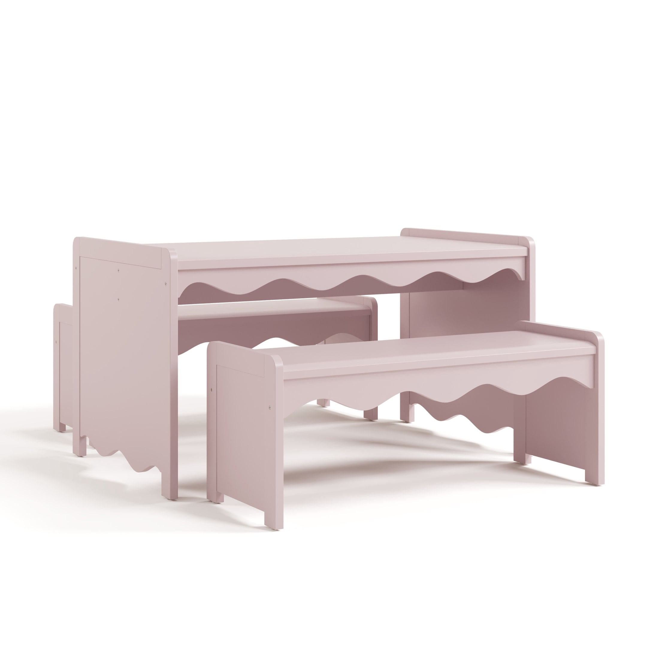 Storkcraft Casablanca Montessori Indoor Kids Table and Bench Set - Blush