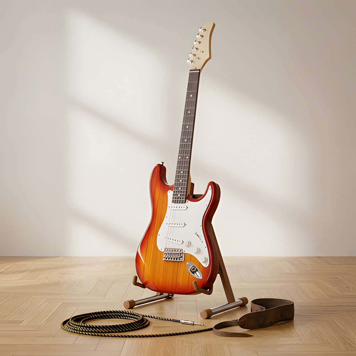 Electric Guitar Rosewood Fingerboard, Sunset Red