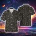 thumbnail image 3 of Camisa hawaiana con estampado 3D de estrellas abstractas y luna para hombre y mujer, blusa hawaiana de manga corta con solapa y estampado de planetas espaciales de estilo Harajuku, 3 of 5