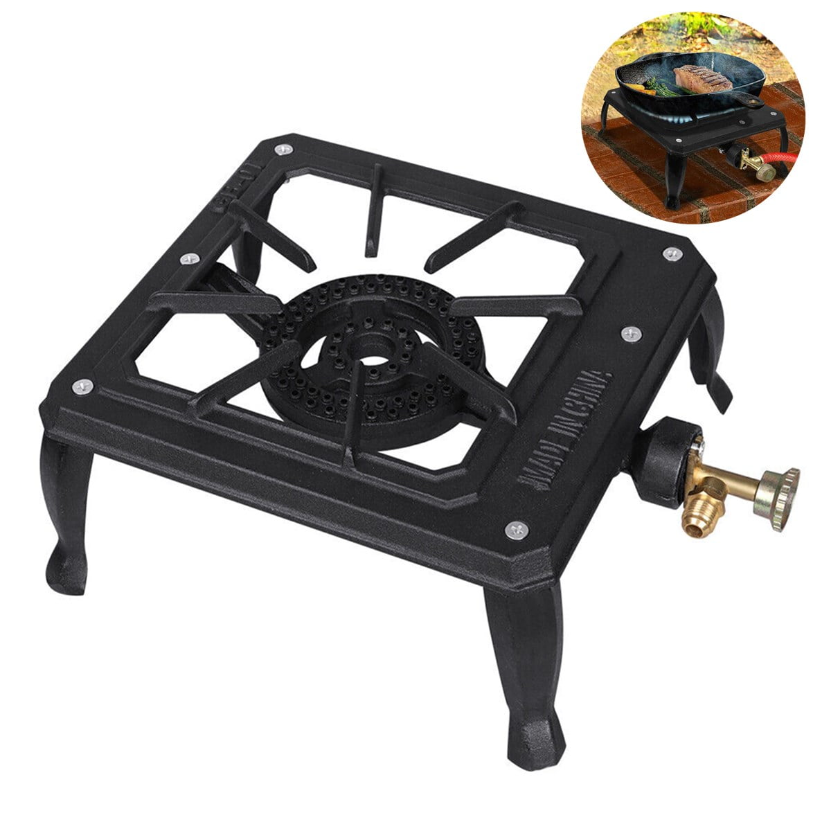 TOPCHANCES Portable Stove Single Burner Cast Iron Propane Camping