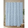 thumbnail image 4 of Blue Christmas Snowflakes Shower Curtain Set, Waterproof Shower Curtains for Bathroom, Modern Xmas Winter Textured Washable Fabric Cloth Bath Curtain for Bathtub Decoration with Hooks 66x72 Inches, 4 of 6