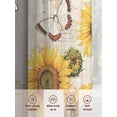 thumbnail image 6 of Yellow Sunflowers Sheer Curtains 108 Inch Length 2 Panels Set Window Treatments, Country Farm Butterfly Flower Light Beige Rod Pocket Semi Curtains for Living Room/Bedroom/Kitchen, 104"W x 108"L, 6 of 7