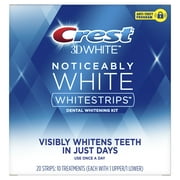 (2 pack) (2 pack) Crest Noticeably White Whitestrips Teeth Whitening Kit, 10 Treatments Each