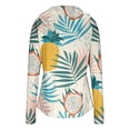 thumbnail image 5 of UPF 50+ Sun Protection Hoodie for Women - Tropical Floral Print Long Sleeve Zip Up Jacket with Thumbholes & Pockets, Lightweight Active Rash Guard Army Green L, 5 of 6