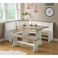thumbnail image 4 of Pemberly Row Ensemble de Coin-Repas en Bois Massif avec Rangement en Blanc Antique/bois Flotté, 4 of 12
