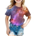 thumbnail image 3 of TZEWGL Chemise Décontractée pour Fille Garçon Manches Courtes Col Rond Fantaisie Impression 3D Haut Pailleté pour Bébé Taille 10-11T, 3 of 3