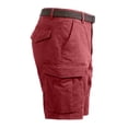 thumbnail image 3 of Fgvctg Mens Cargo Shorts Elastic Waistband Summer Hiking Fishing Casual Cargo Shorts Stretch Waist Plus Size Workout Relaxed-Fit Short Soft Waistband Pants with Pockets,Red,XL, 3 of 5