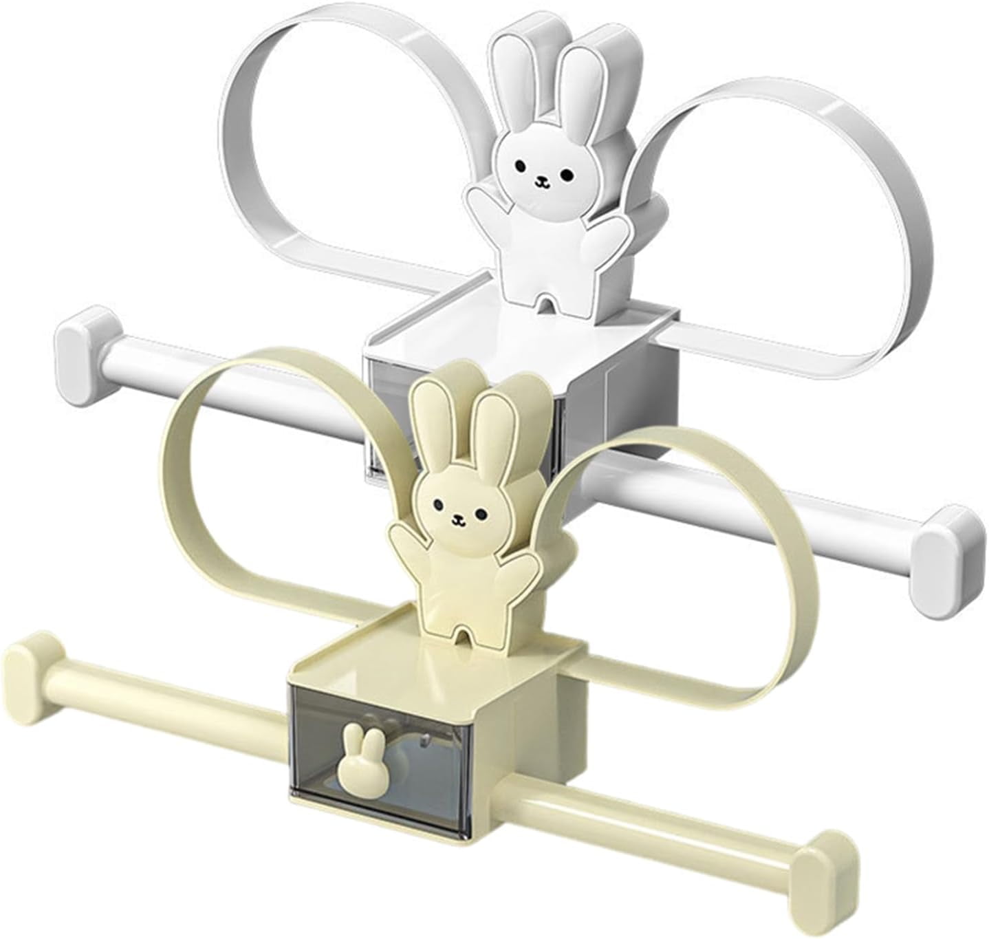 Rabbit Headband Holder Organizer, Multifunctional Wall Mounted Hair Accessory Holder for Hair Clips, Hair Bands, Jewelry, Necklaces, Bracelets, Home Storage and Organizer for Bedroom, White