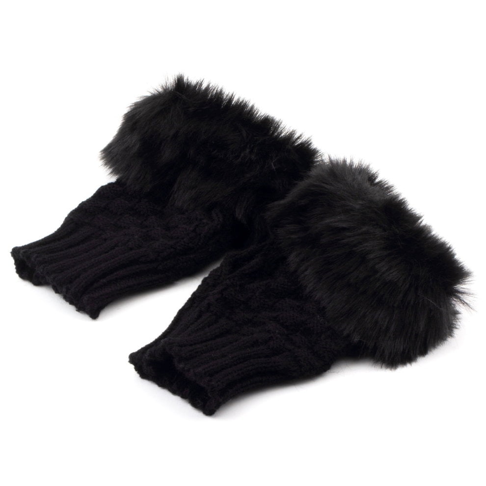 fingerless gloves with fur trim