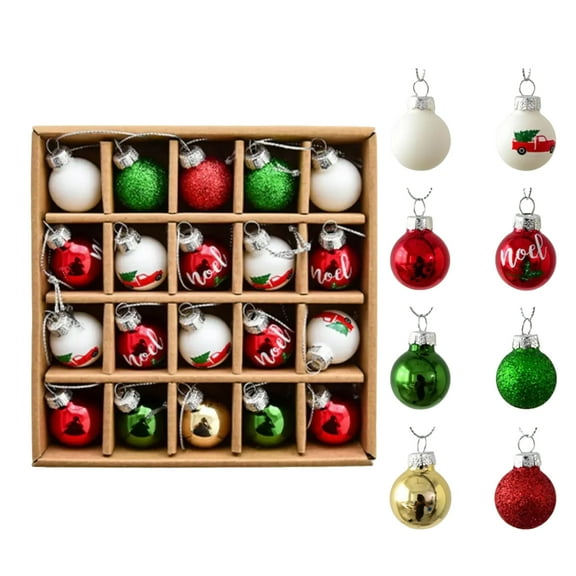 20PCS Painted Glass Christmas Balls Ornaments Set, Christmas Decor Indoor, 1" Christmas Ornaments for Xmas Tree, Hanging Christmas Tree Decorations, Christmas Ornaments Balls for Xmas Party Supply