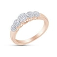 thumbnail image 2 of 1/3 Carat Round Cut White Natural Diamond Engagement Wedding Band Ring In 14K Rose Gold Over Sterling Silver Jewelry (Clarity : I2-I3,Color : I-J, 0.33 Cttw) Ring Size-9, 2 of 3