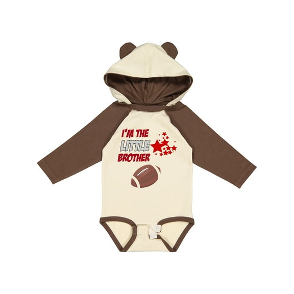 Inktastic I'm the Little Brother Football Boys Long Sleeve Baby Bodysuit