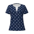 thumbnail image 2 of Fuzoiu Nautical Themed Simple Anchors Print Women's V-Neck T-Shirt,Women's Short Sleeve Top, Comfortable for Work, Leisure, and Sports, 2 of 7