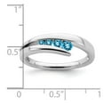 thumbnail image 3 of Auriga Fine Jewelry 14K White Gold Blue Topaz 4-stone Ring for Women Size- 7, 3 of 6