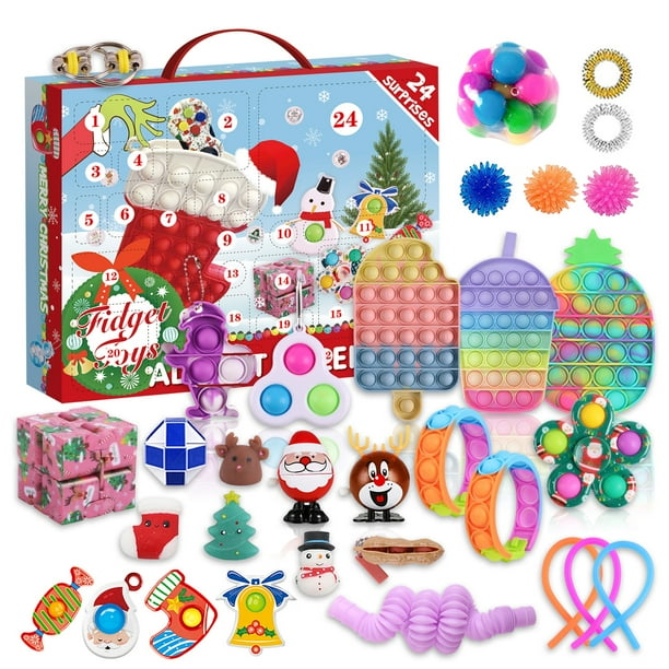 QILINXUAN Advent Calendar 2021 Fidget Toy Box for Kids, 24DAYS Christmas Countdown Calendar