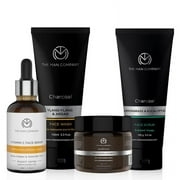 The Man Company Face in Point Facial Kit with Vitamin C Serum, Charcoal Face Wash & Face Scrub, daily Moisturizing Cream | Soft & Supple Skin | Gift Set for Him