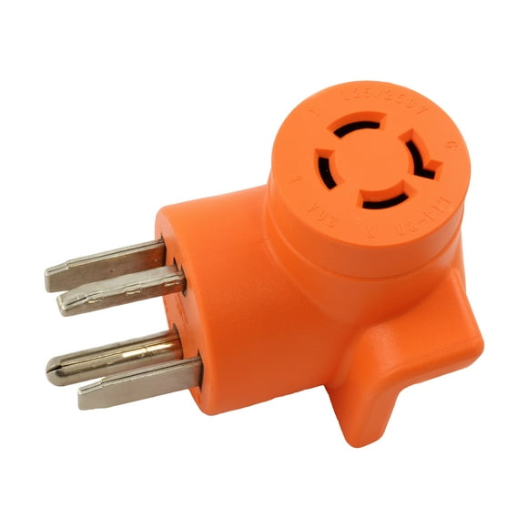 AC WORKS 30 Amp 4-Prong Dryer Wall Outlet Adapter (To L14-20 20A 4-Prong Locking)
