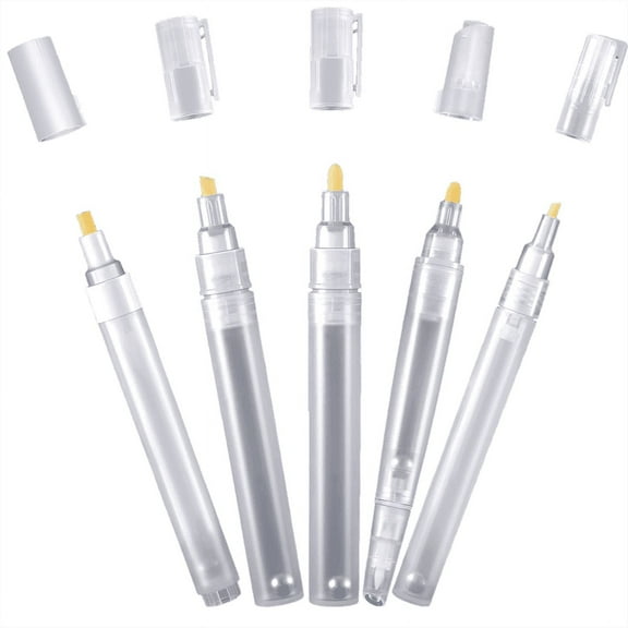 5Pcs Empty Refill Paint Markers Blank Refillable Empty Refillable Marker for Painting Transparent Pen Tube
