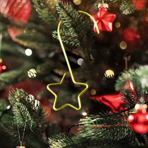 Colgador de metal para adornos | Gancho para decoración de árbol de Navidad | Clip para colgar adornos navideños | Gancho de alambre resistente para adornos
