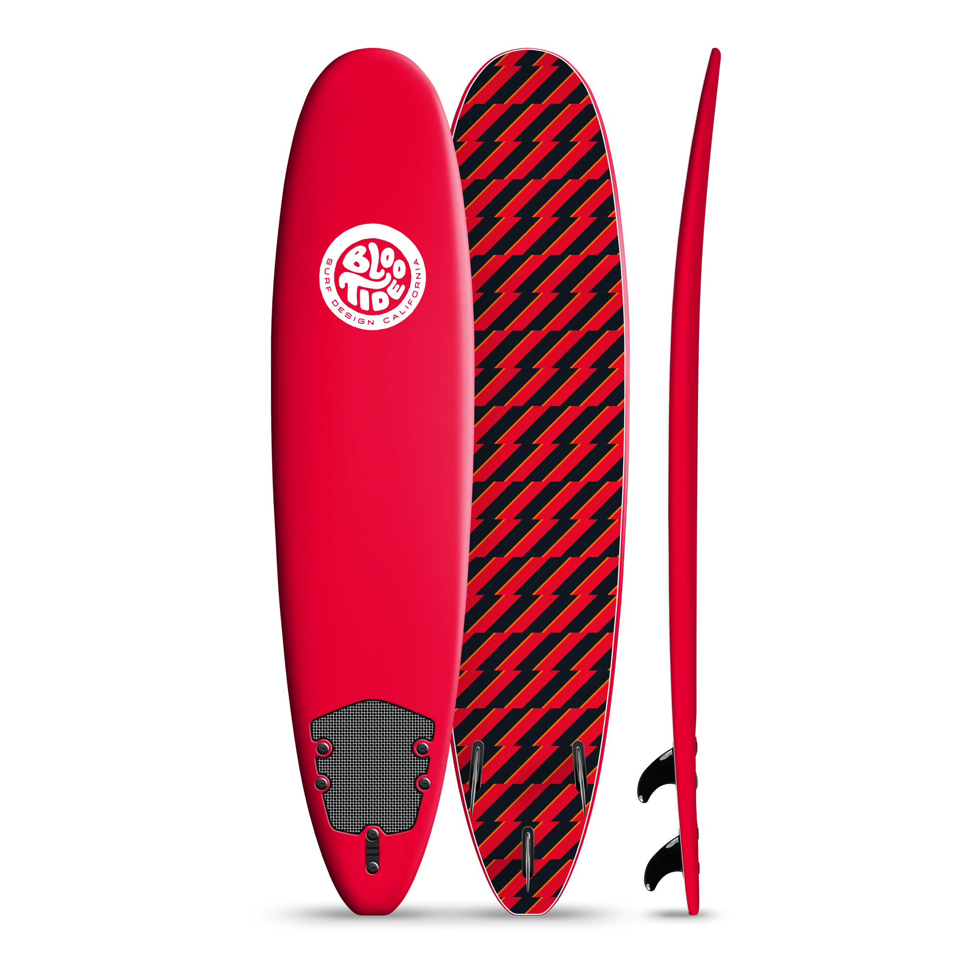 Bloo Tide Red 8 foot Soft Top Surfboard