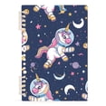 thumbnail image 2 of Unicorns Astronaut Planets Ring Binder Notebook Journey Note Diary College Ruled Spiral Notebook Study Loose Leaf Paper A5 60 Pages, 2 of 8