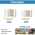 thumbnail image 4 of Aplique de pared LED de 12 W para interior y exterior, resistente al agua IP65, 960 lm, moderno aplique de aluminio, regulable, blanco frío de 6500 K [blanco], 4 of 5