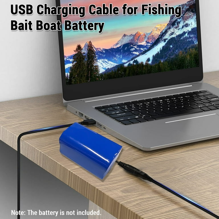 Aibecy USB Charging Cable for Fishing Bait Boat Battery Recharging - Durable Cord Replacement, Black