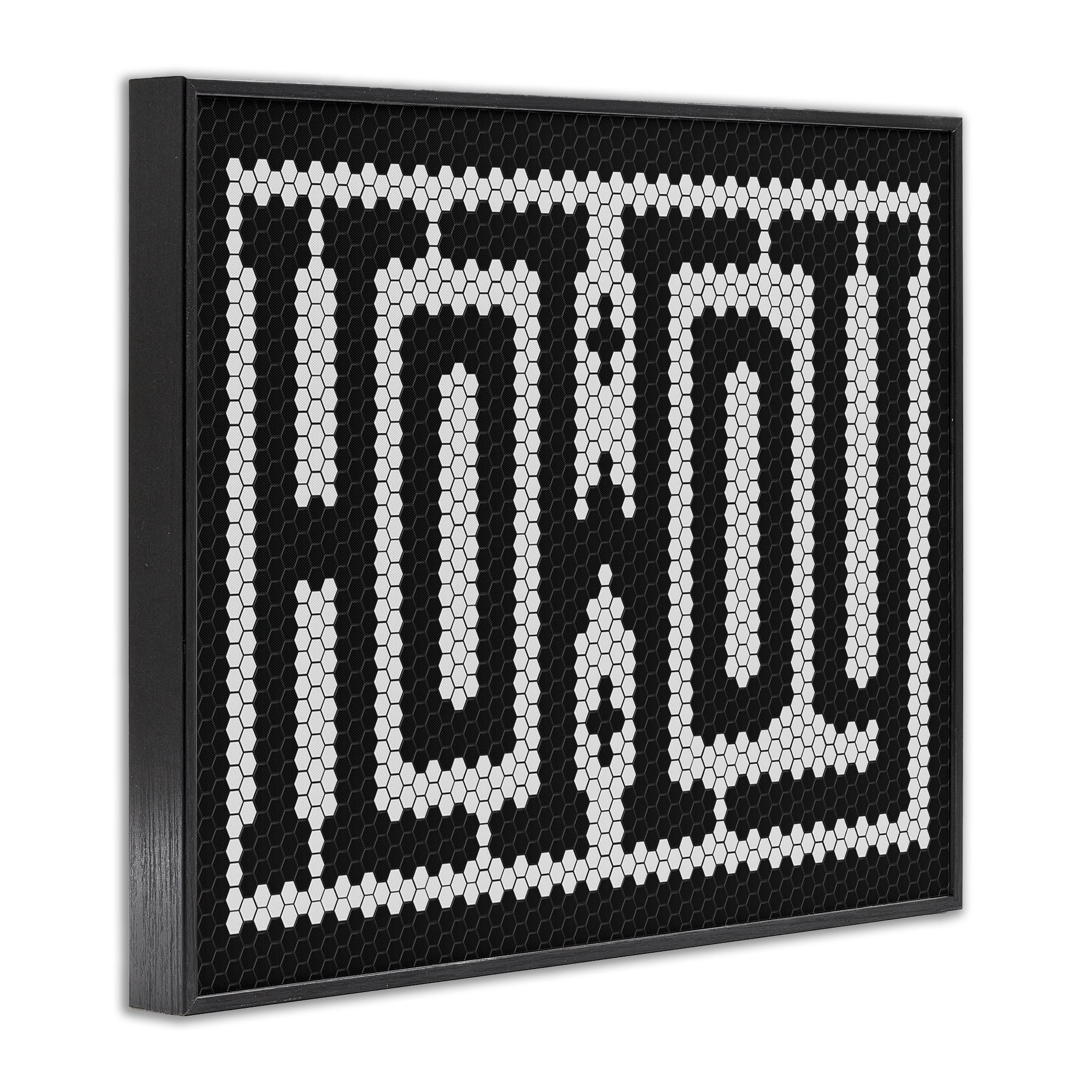 Stupell Industries Mosaic Style Howdy in Black Quotes and Sayings Painting Black Framed Art Print Wall Art, 20 x 16
