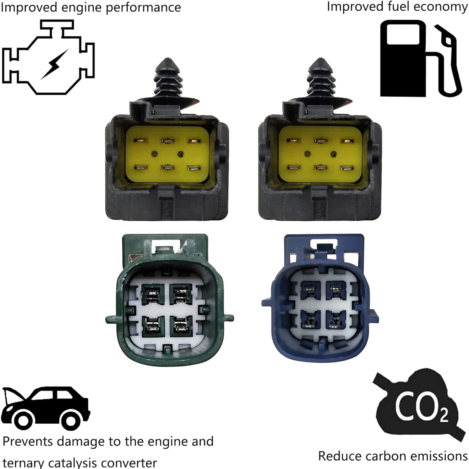 2 Pairs Upstream and Downstream Oxygen O2 Sensors Compatible with Nissan 2005 2006 Frontier,Pathfinder,Xterra V6 4L,Replaces#234-5060 234-4297 234-4313,Set of 4pcs