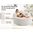 thumbnail image 3 of Leumius Oversized Round Chair Lounge Chaise Indoor,Upholstered Round Sofa Bed with Memory Foam,Comfy Cloud Circle Chair with Deep Seat for Living Room Bedroom,No Assembly Required,Beige, 3 of 11