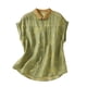 thumbnail image 3 of TaTaai Women's Casual Printed Short Sleeve Lapel Button Down Raglan Tops, Fashion Loose Comfort Daily Outdoor All Match Shirts Gift, 3 of 9