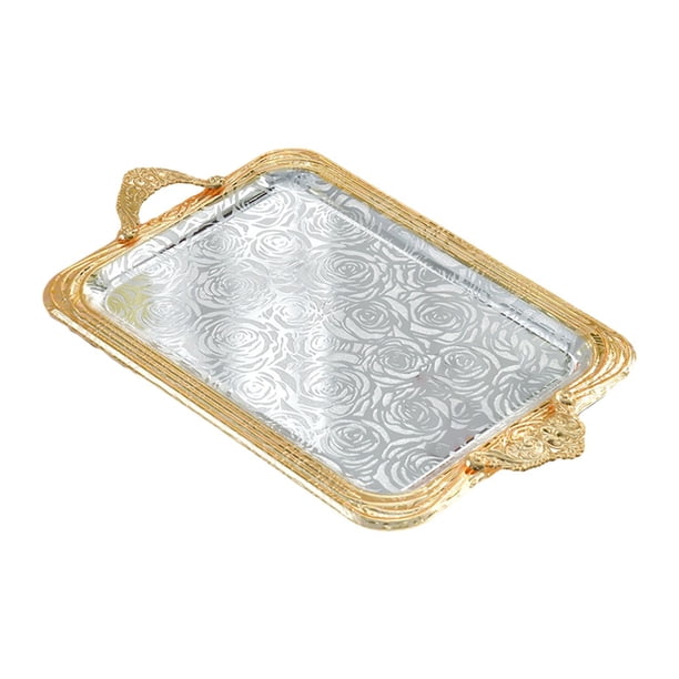 Bandeja para servir, bandeja para joyería, exhibición de maquillaje y Perfume cosmético con asas, bandeja para comida, soporte para taza de té para M