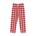 thumbnail image 4 of Easygdp Red Checkboard Men's Pajama Pant, Sleep Elastic Waistband Lounge Pants - Large, 4 of 9