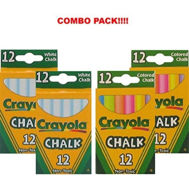 crayola nontoxic white chalk(12 ct box) and colored chalk(12 ct box